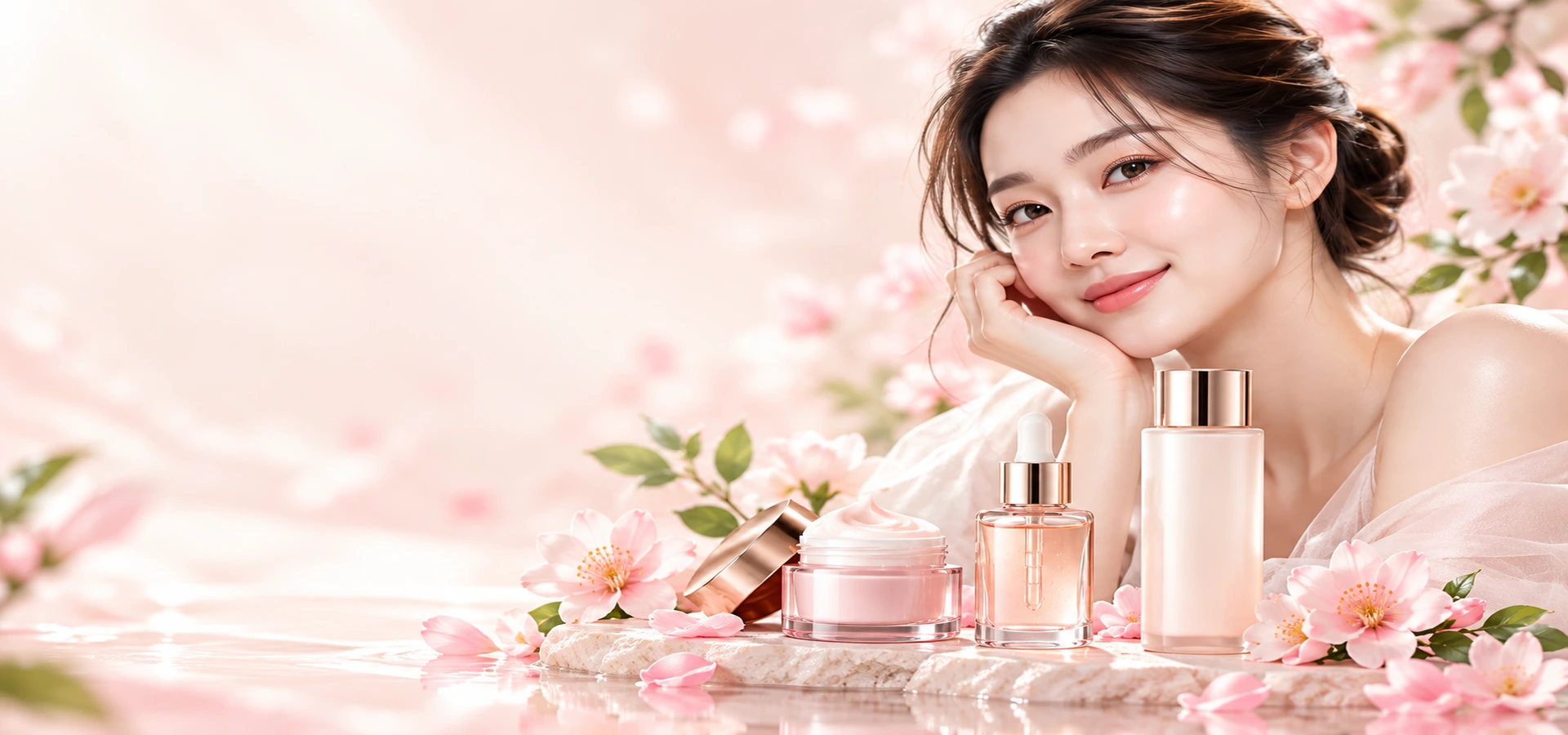 Bộ mỹ phẩm minh họa mang phong cách VTT BEAUTY